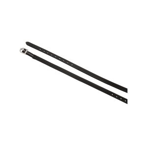 Soft Leather Spur Straps with Elastic Inserts - Black