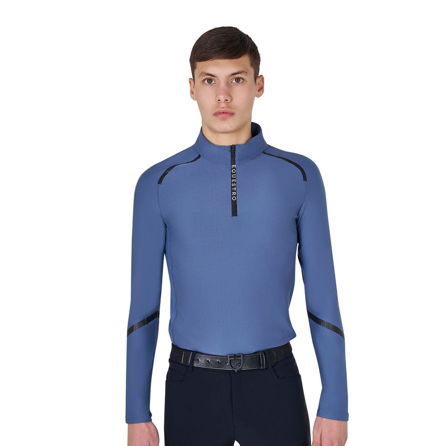 Equestro Men's Slim Fit L/S Training Polo Shirt - Image 6