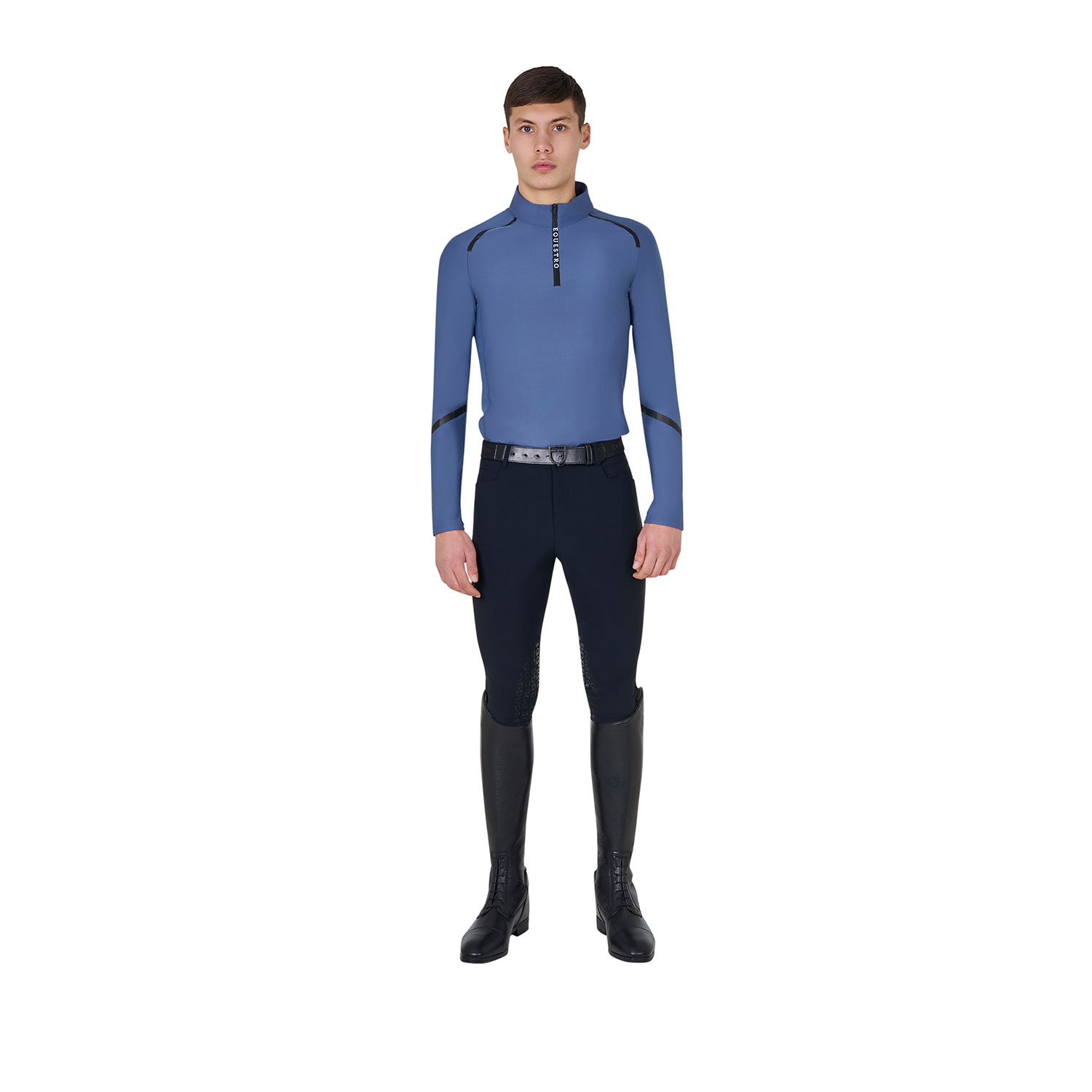 Equestro Men's Slim Fit L/S Training Polo Shirt - Image 3