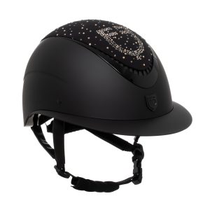 Matt Helmet with Wide Visor & Rhinestone Logo