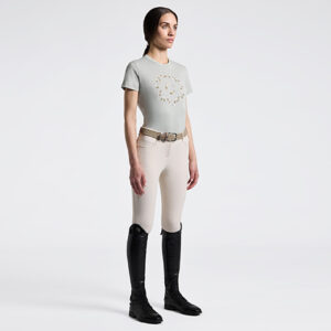 Women's Cotton T-shirt with Floral Embroidery