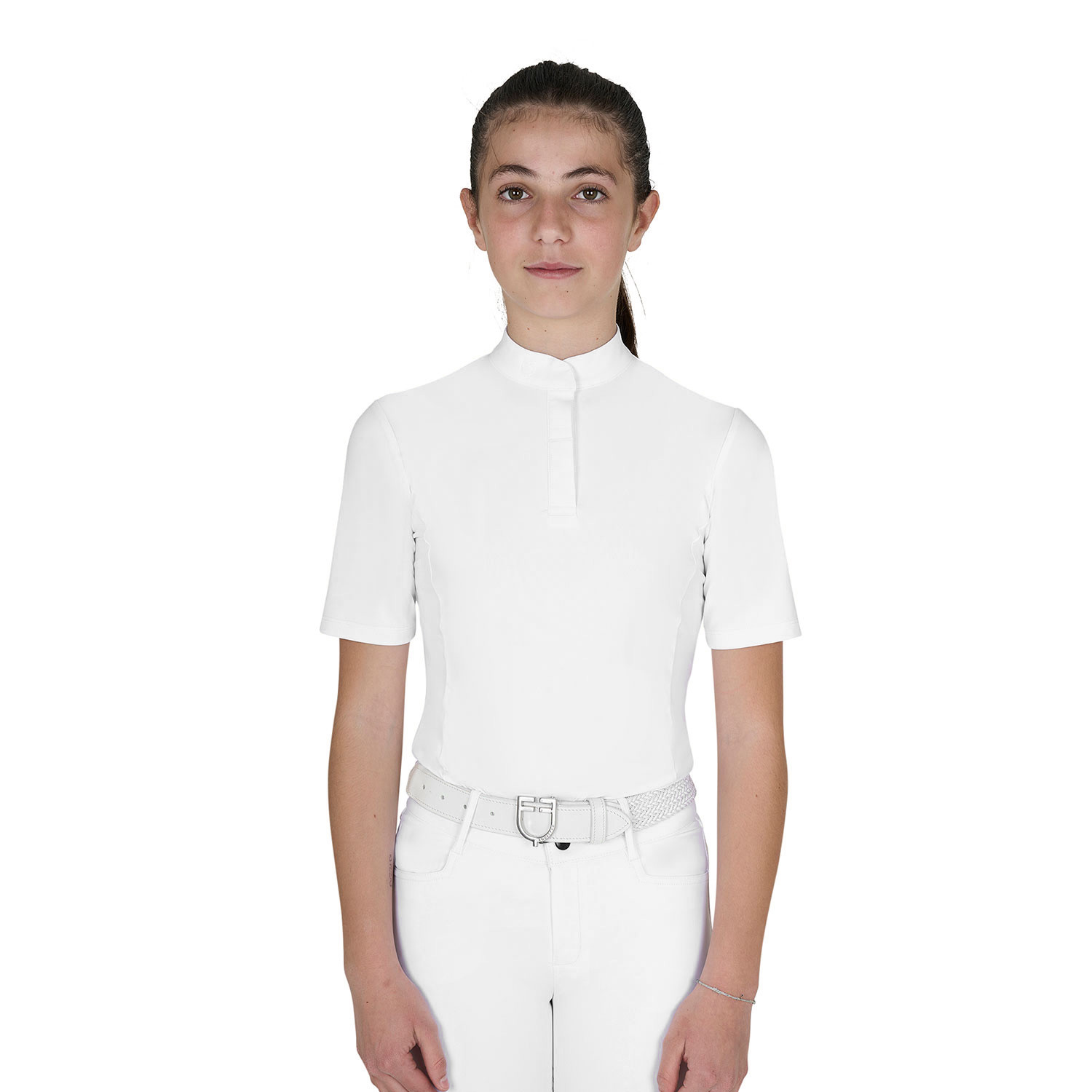 Girls' Slim Fit Competition Polo Shirt with Buttons - Image 2