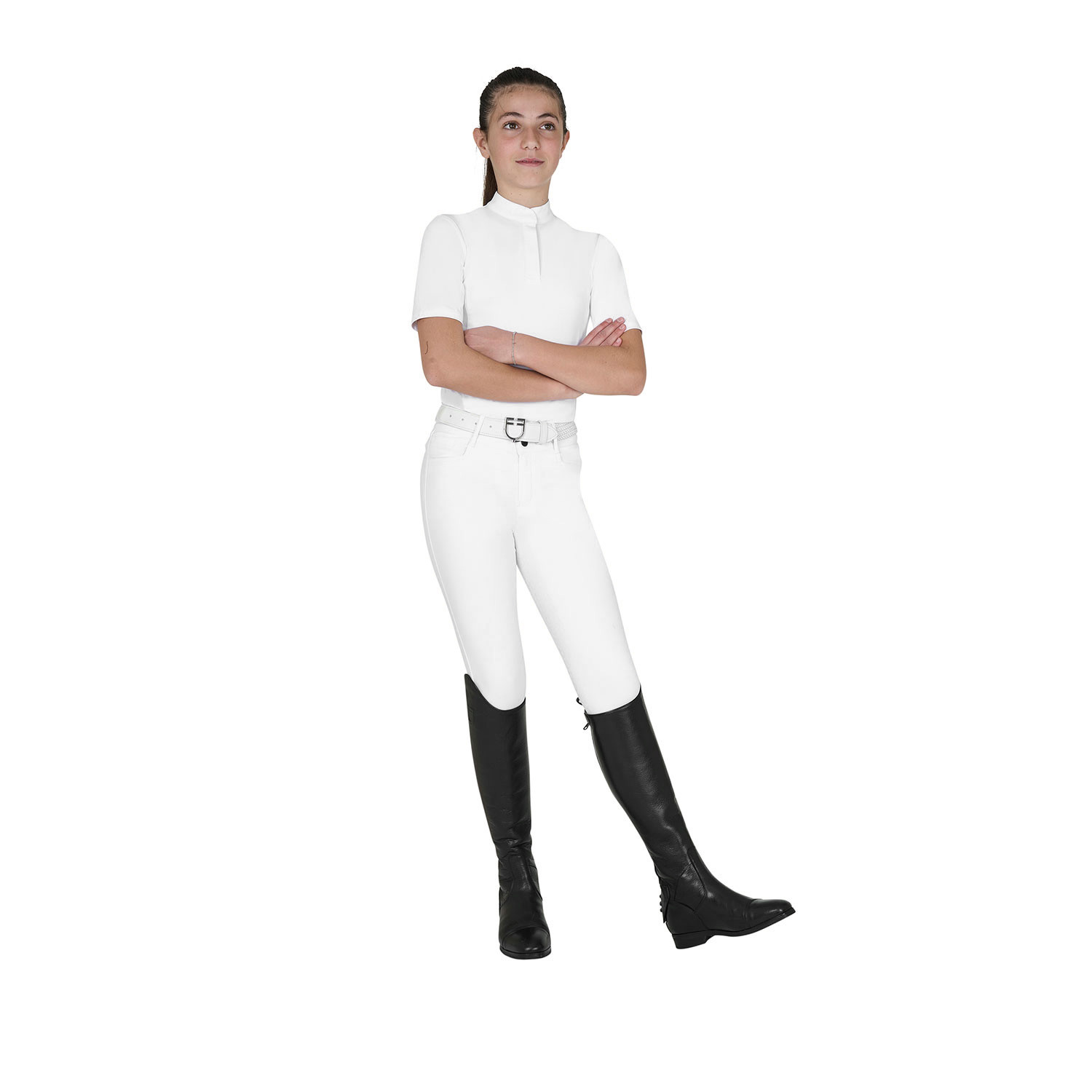 Girls' Slim Fit Competition Polo Shirt with Buttons - Image 4