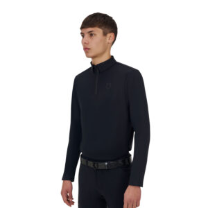 Equestro Rider-Tech Men's Training L/S Polo Shirt with zip