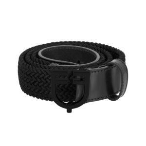 Elastic belt with Black Logo Buckle