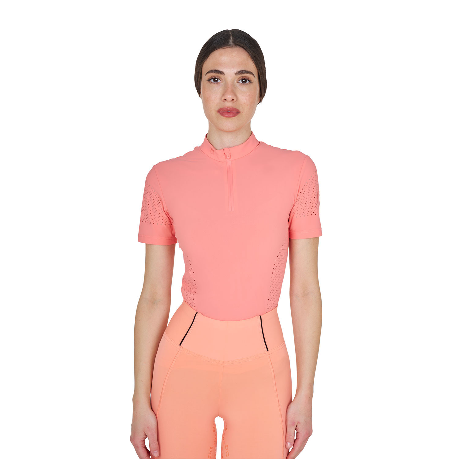 Women's Training Shirt in Technical Fabric with Micro-holes - Image 12
