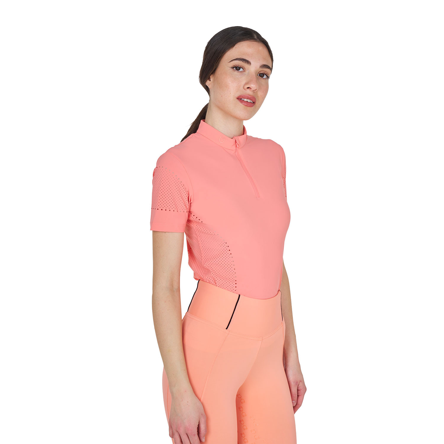 Women's Training Shirt in Technical Fabric with Micro-holes - Image 9