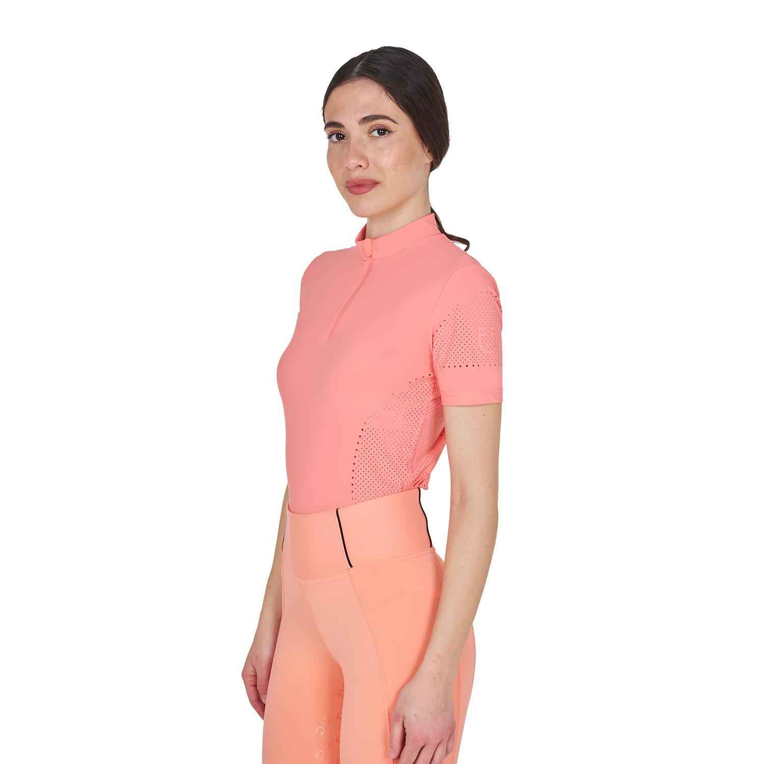 Women's Training Shirt in Technical Fabric with Micro-holes - Image 3