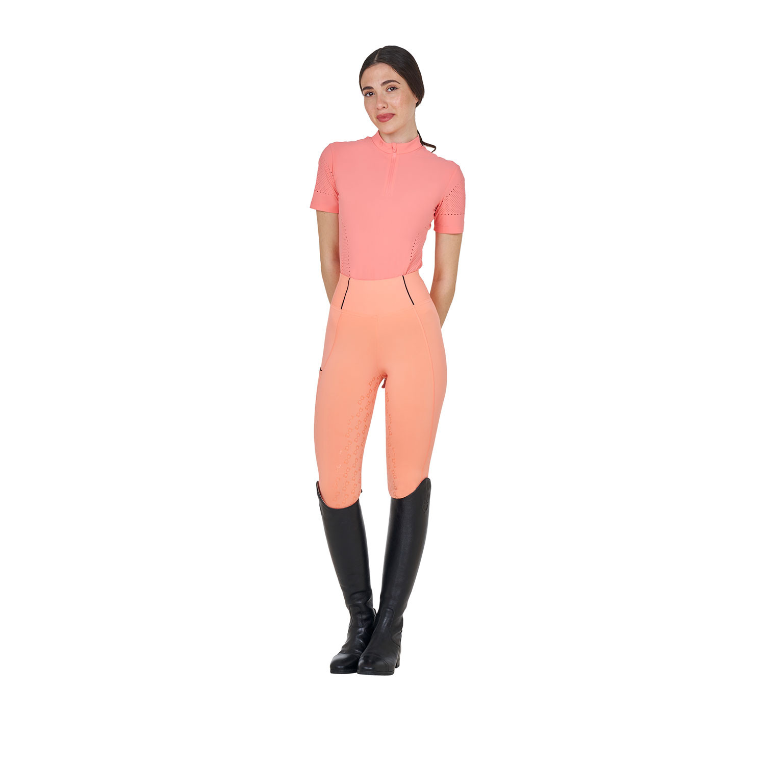 Women's Training Shirt in Technical Fabric with Micro-holes - Image 7