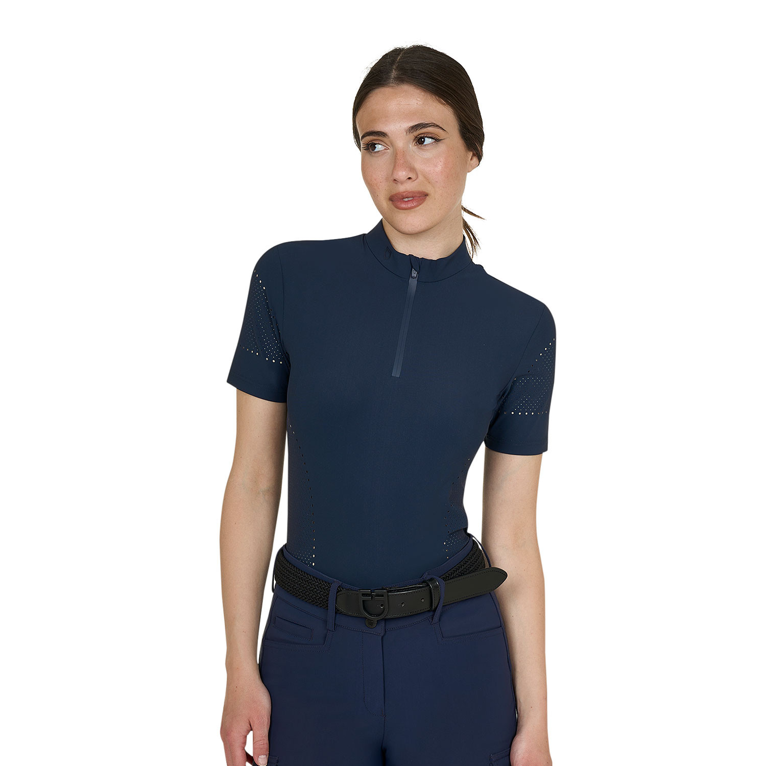 Women's Training Shirt in Technical Fabric with Micro-holes - Image 6