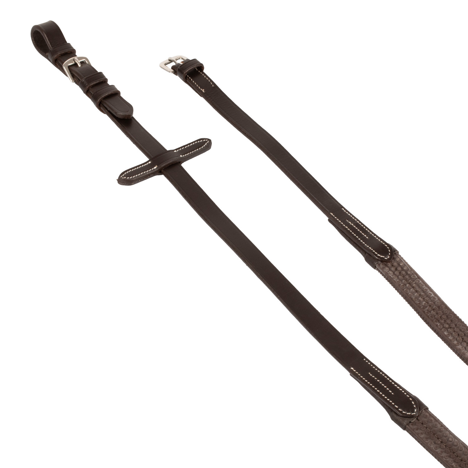Leather Reins Brown with Silver Fittings