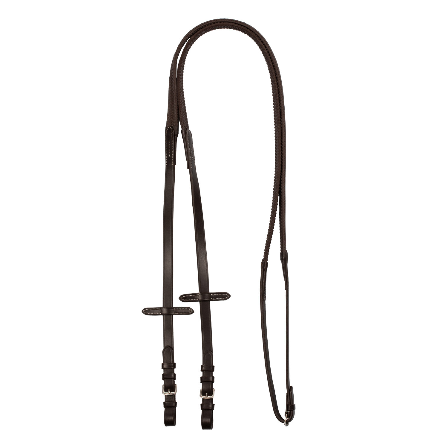 Leather Reins Brown with Silver Fittings - Image 2