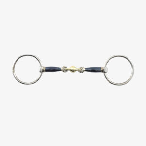 Blue Sweet Iron Loose Ring Snaffle with Brass Alloy Lozenge 5"