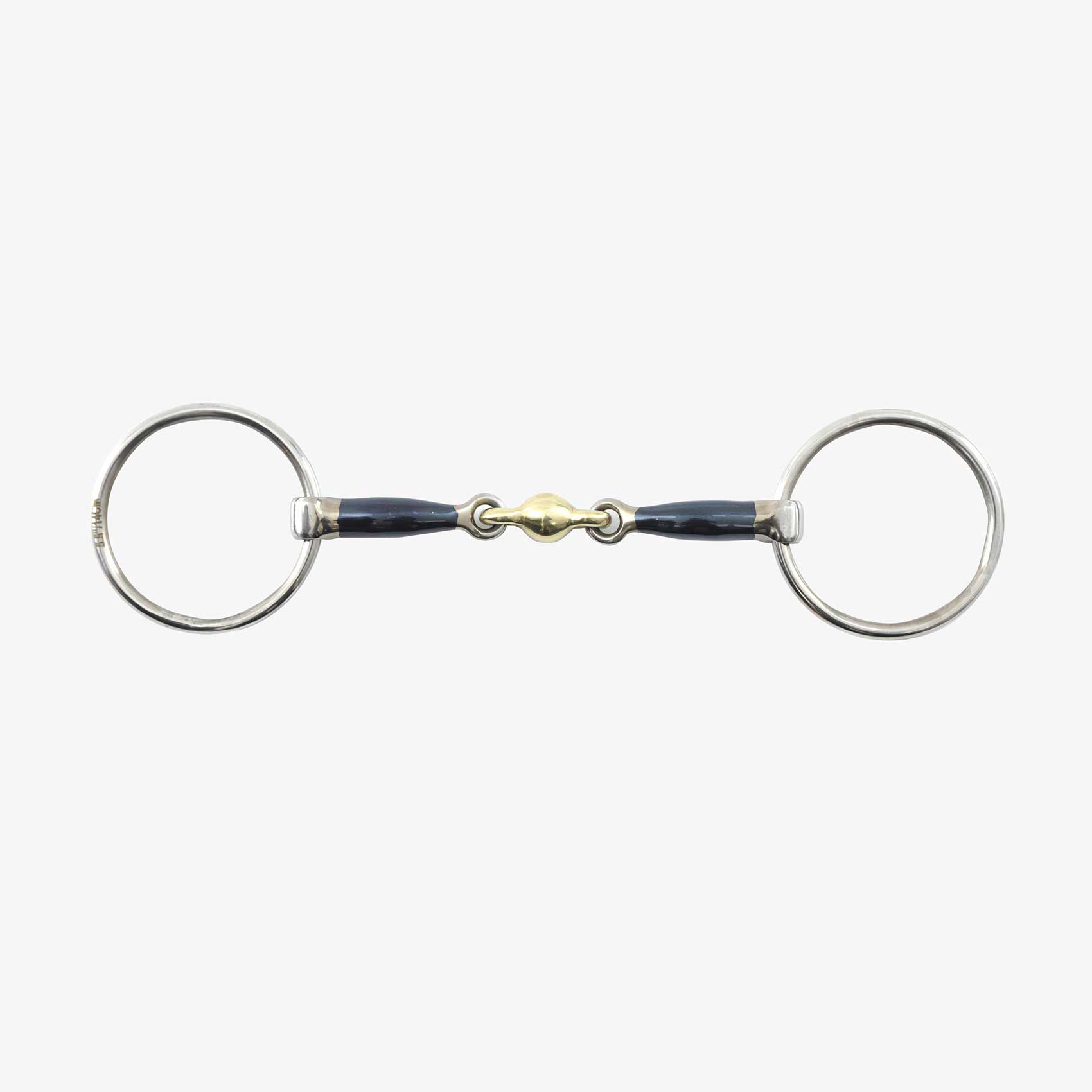 Blue Sweet Iron Loose Ring Snaffle with Brass Alloy Lozenge 5"